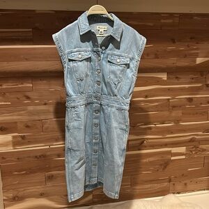 NWT Madewell Denim Cap Sleeve Shirtdress in Aquino Wash size 2